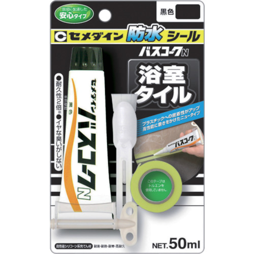 【TRUSCO】セメダイン　バスコークＮ　黒　５０ｍｌ／ブリスター（防カビ剤なし）　ＨＪ－１５１